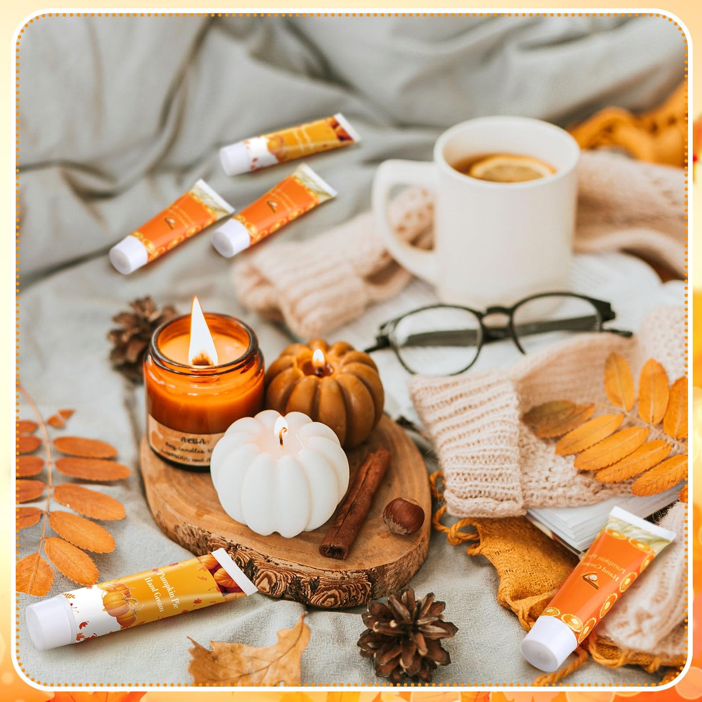 Loopeer 25 Pcs Fall Pumpkin Lotion Bulk Thanksgiving Hand Cream Gifts Pie Spice Lotion Flavor Hand Cream Favors Bulk 30ml Mini Travel Size Autumn Thanksgiving Party Supplies