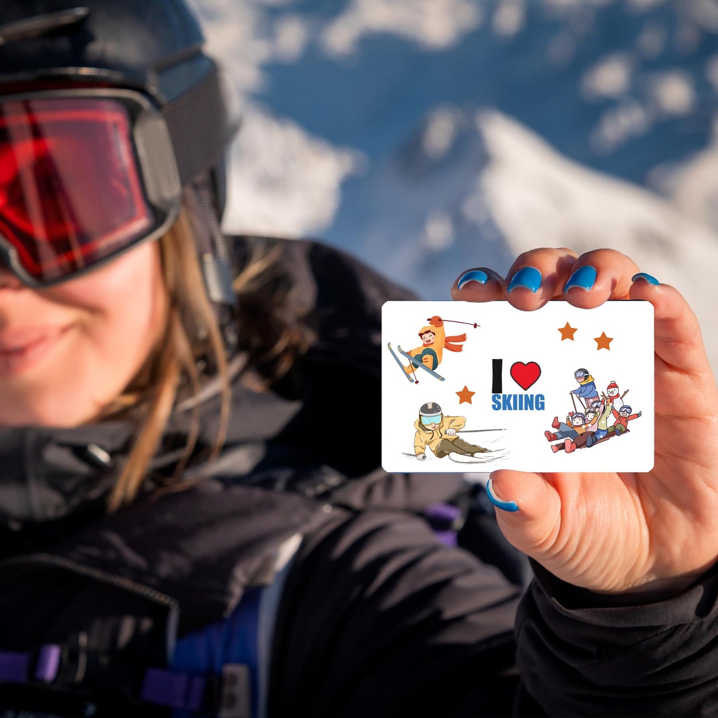 Oringaga 368 Pieces Skiing Party Temporary Tattoos - Sports/Snowboard/Skier Winter Party Supplies Goodie Bag Stuffers Favors Prize Motivational Stickers(24 Sheets)