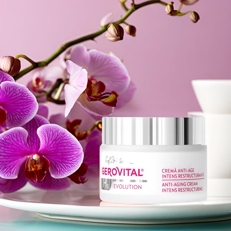 Gerovital EVOLUTION Anti-Aging Cream Intense Restructuring With Superoxide Dismutase SOD (The Anti-Aging Super Enzyme), Anti-Wrinkle Effect, Regenerates and Nourishes During the Night, 50 ml
