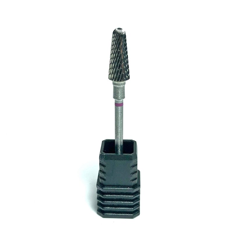 STALEKS PRO Expert Carbide Nail Drill Bit (Frustum, Red, 6mm Head / 14mm WP) – Soft Hardness for Delicate Artificial Nail Correction & Skin Processing in Hardware Manicure/Pedicure