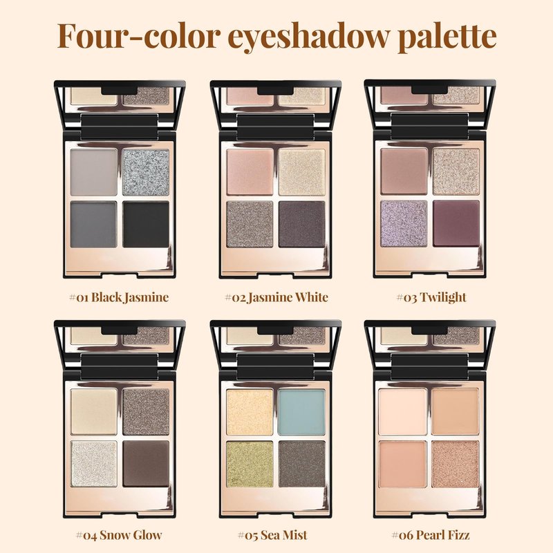 YiGuMy Matte & Shimmer Eyeshadow Palette - Waterproof Long-Lasting Neutral Browns, Champagne & Taupe Kit with Blending Brush, Travel Compact, High Pigment Creamy Shades (Pearl Fizz)