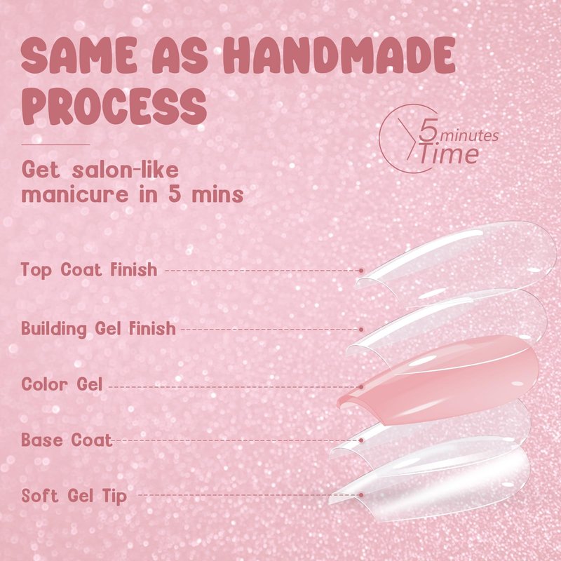 Press on Nails Short - 5 Styles Glossy Glitter Press on Nails Short Square, Soft Gel x Coat Nails False Nails, Bt Art Box Press On Nails in 16 Sizes -160PCS Soft Gel Fake Nails Kit