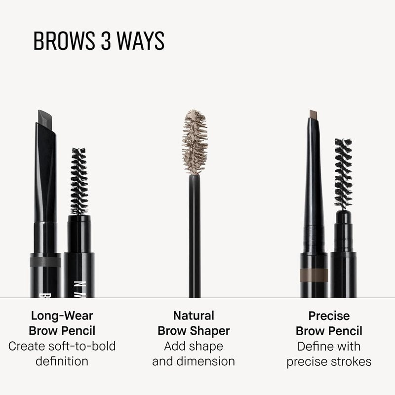 Bobbi Brown Long-Wear Brow Pencil - Waterproof Dual-Ended Eyebrow Pencil with Spoolie | Refillable Design