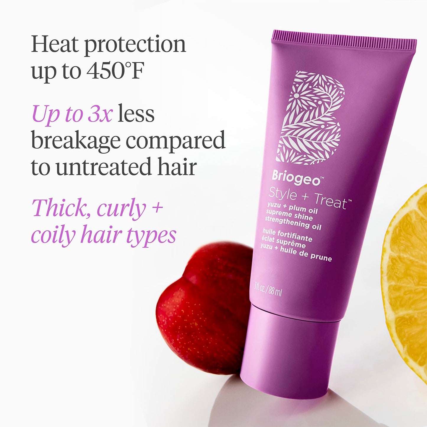 Briogeo Style + Treat Supreme Shine Strengthening Oil | Gloss-to-Oil Heat Protectant for Shine, Smoothness & Strength| Silicone-Free| Vegan & Cruelty-Free | 1.5 oz