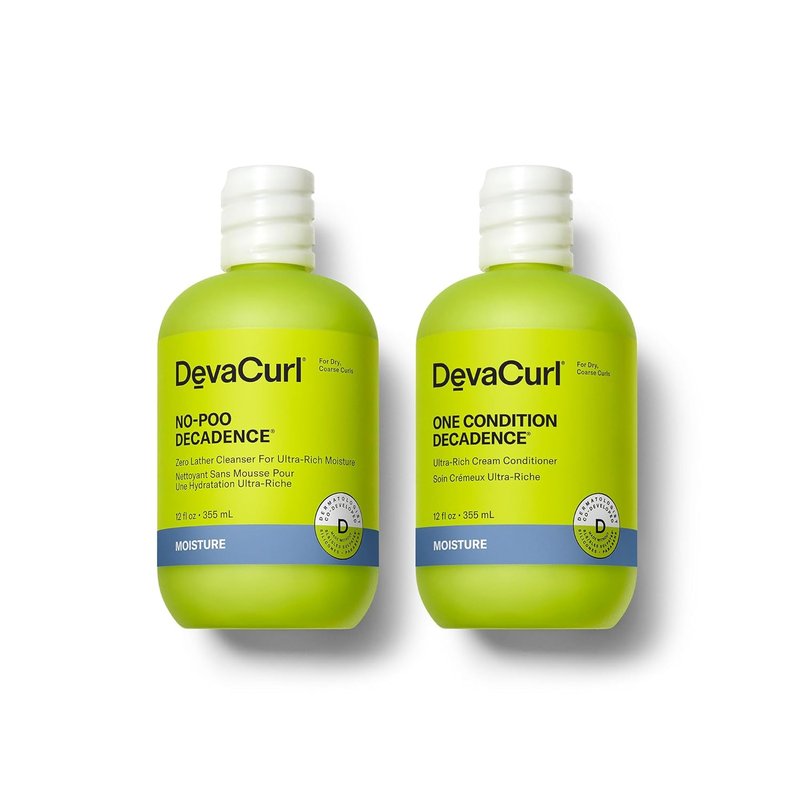 DevaCurl No-Poo Decadence Cleanser & One Condition Cream Conditioner Bundle - 12 Fl Oz
