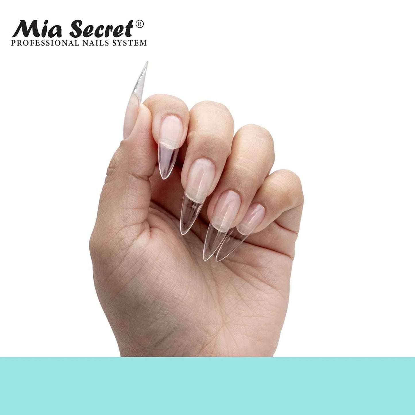 Clear Soft Gel Nail Tips - Mia Secret Stiletto 504 Tips for Salon & DIY Use