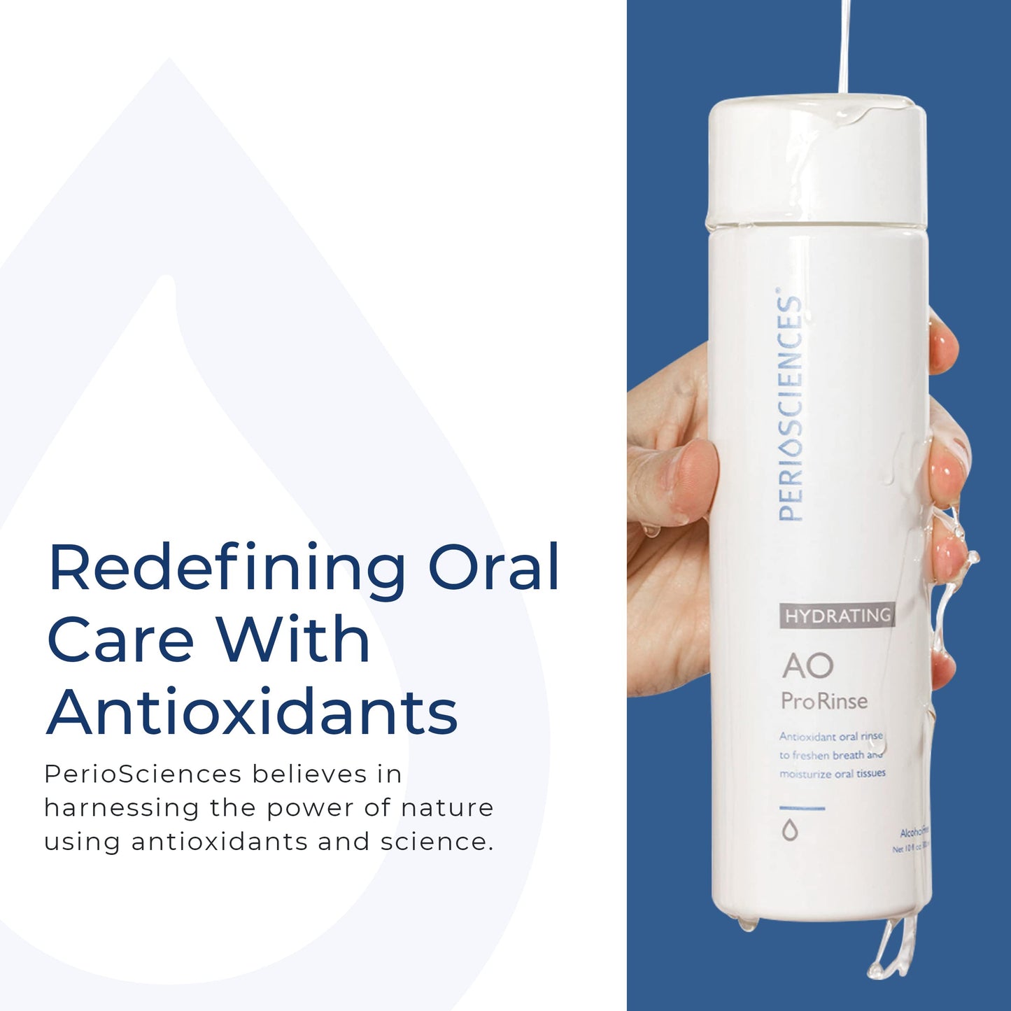 PerioSciences Hydrating Mouthwash Rinse Oral Care Pre Brush - Mint Anti Cavity Dry Mouth Plaque Remover for Healthier Gum Tissue & Teeth Enamel Protection - AO Dentist Recommended Clean - Pack of 2