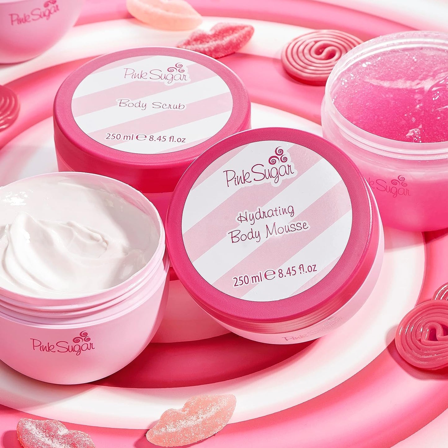 Pink Sugar Scented Body Mousse Wash for Shower, Moisturize + Soften Skin, 8.45 Fl. Oz.