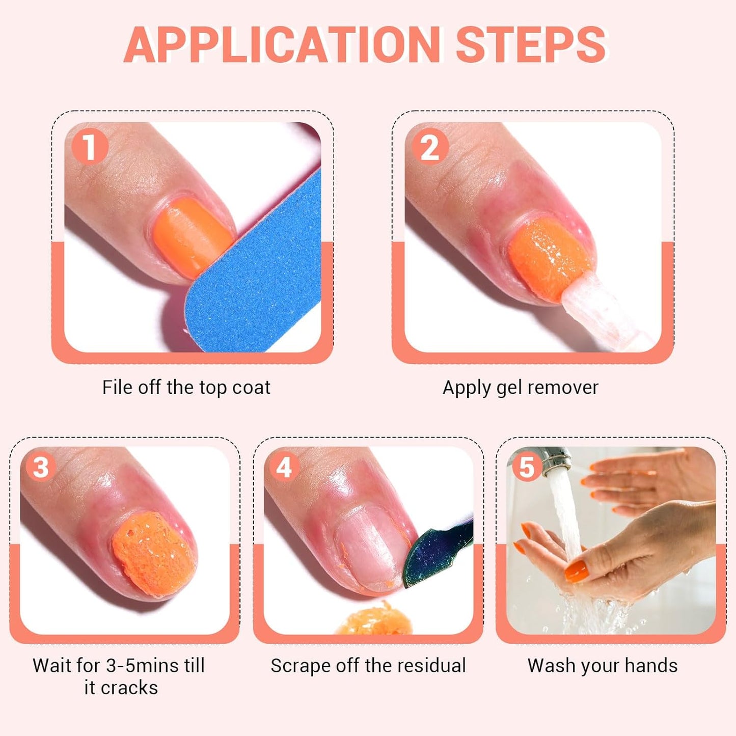 Gel Polish Remover Kit - 3 x 18ml with Cuticle Oil & Liquid Latex Tape, Fast 3-5 Min Removal