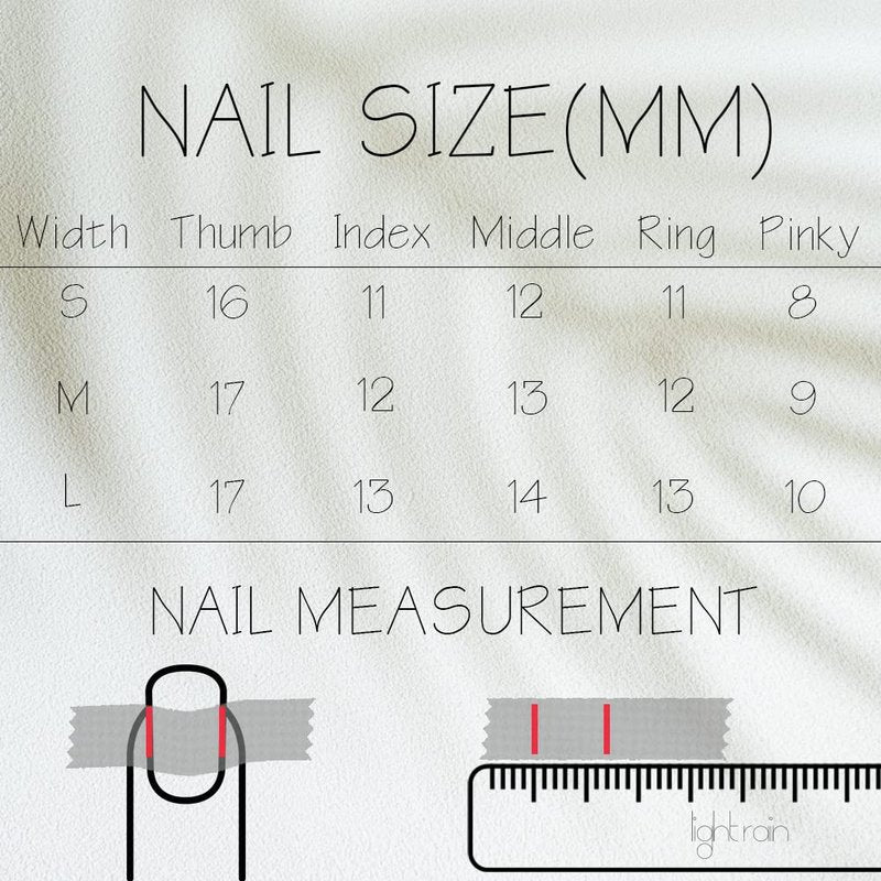 LIGHT RAIN Press on Nails - Day, 3D Luxury Reusable Seven Layers Gel UV Finish False Nails, Handmade Nail Art with Design by Licensed Manicurist, Short Square Shape, Medium Size