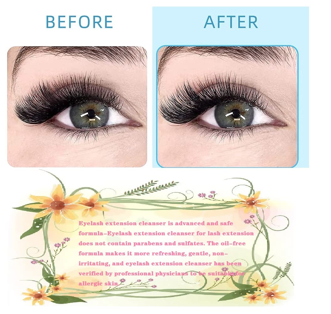Lash Shampoo Concentrate - Foaming Eyelash Cleanser for Extensions | 100ml Makes 20 Bottles of 60ml (Unscented)