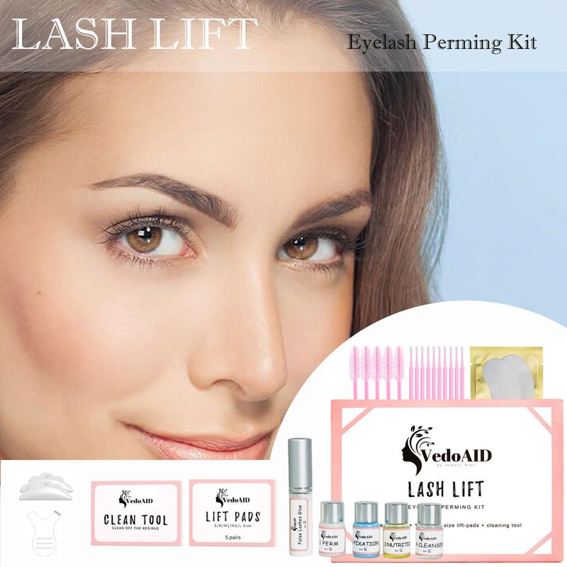2026 VedoAID New Upgraded EyeLash Lift Kit Eyelash Extension Kit Eyelash Perm Kit, Eyelash Lifting & Eyelash Curling Includes Eye Shields, Pads, Accessories, Easy for Beginner,Achieve Salon-Quality