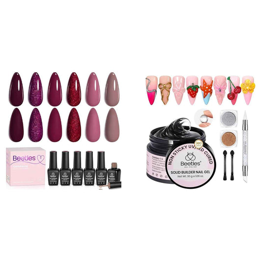 Beetles Gel Nail Polish & Solid Builder Gel Set - Long-Lasting Nail Art