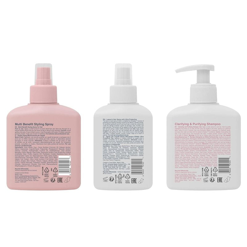 Climaplex Clarifying Shampoo & Leave-In Mist Trio | Detoxify & Protect Hair - 3 Pc Set