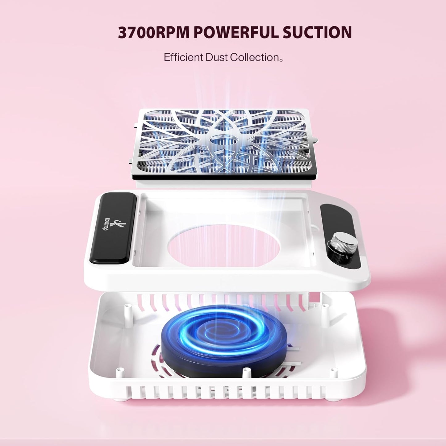 Professional Nail Dust Collector Vacuum - Powerful Low-Noise Suction for Salon & Home Use