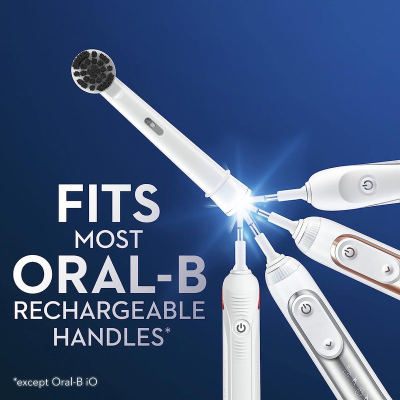 Oral-B Charcoal Electric Toothbrush Replacement Heads - 3 Pack for Deep Cleaning