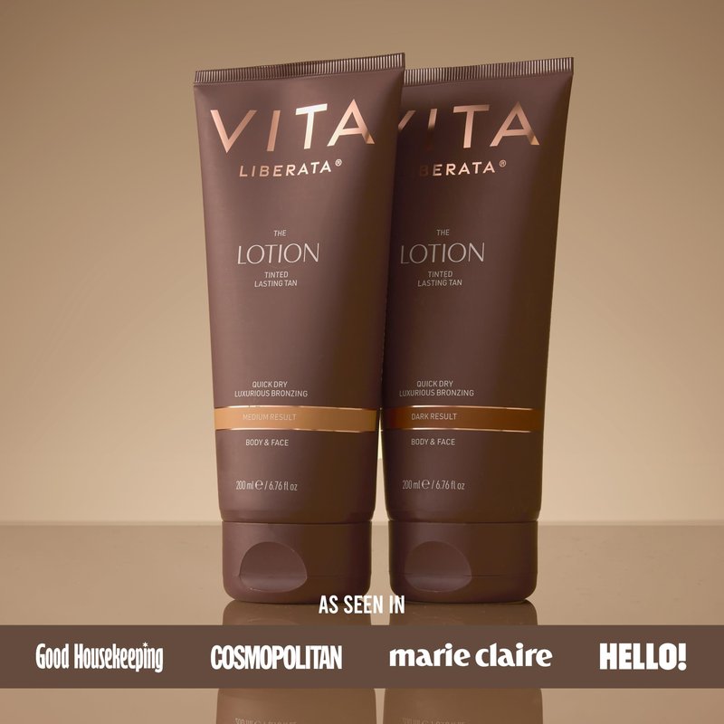 Vita Liberata Fabulous Gradual Tanning Lotion - Dark - Tinted, Natural Looking Tan Designed for Face & Body, Quick Drying Formula, Formulated with Hyaluronic Acid, 6.76 fl oz