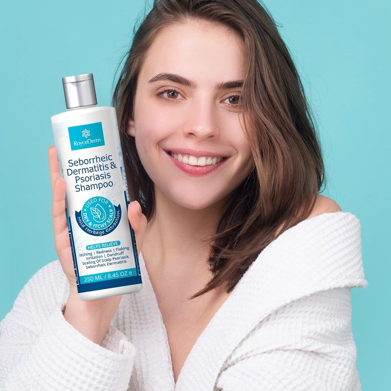 Roycederm Seborrheic Dermatitis & Psoriasis Shampoo for Dandruff - Helps Relieve Itching, Flaking & Scaling, Dry Itchy Scalp