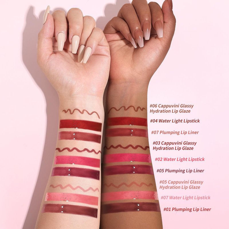 KIMUSE 3 Pack Lip Combo Set, 3-Step Plumping Korean Lip Kit, Waterproof Long-Lasting Satin Finish Lip Makeup Kit, Non-Sticky Lightweight Formula for Plump Hydrated Lips, Gift Ready (Berry Mousse Set)