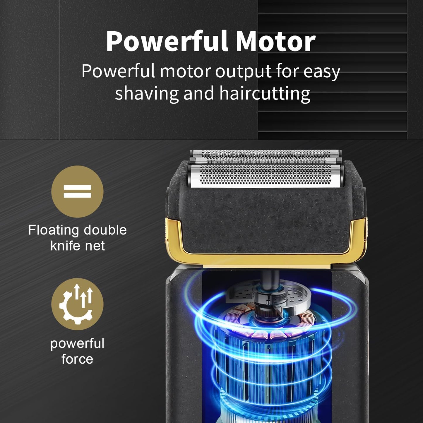 HIENA PRO Foil Shaver for Men - USB Rechargeable Electric Razor with LCD Display & Dual Blades | Cordless Shaving Device