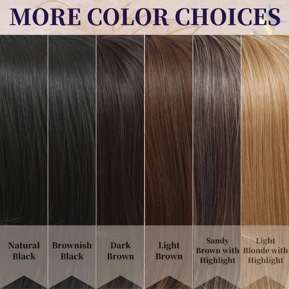 Hair Toppers for Women - Large Base Clip-In Hair Pieces | 15-Inch Fake Bangs for Thinning Hair