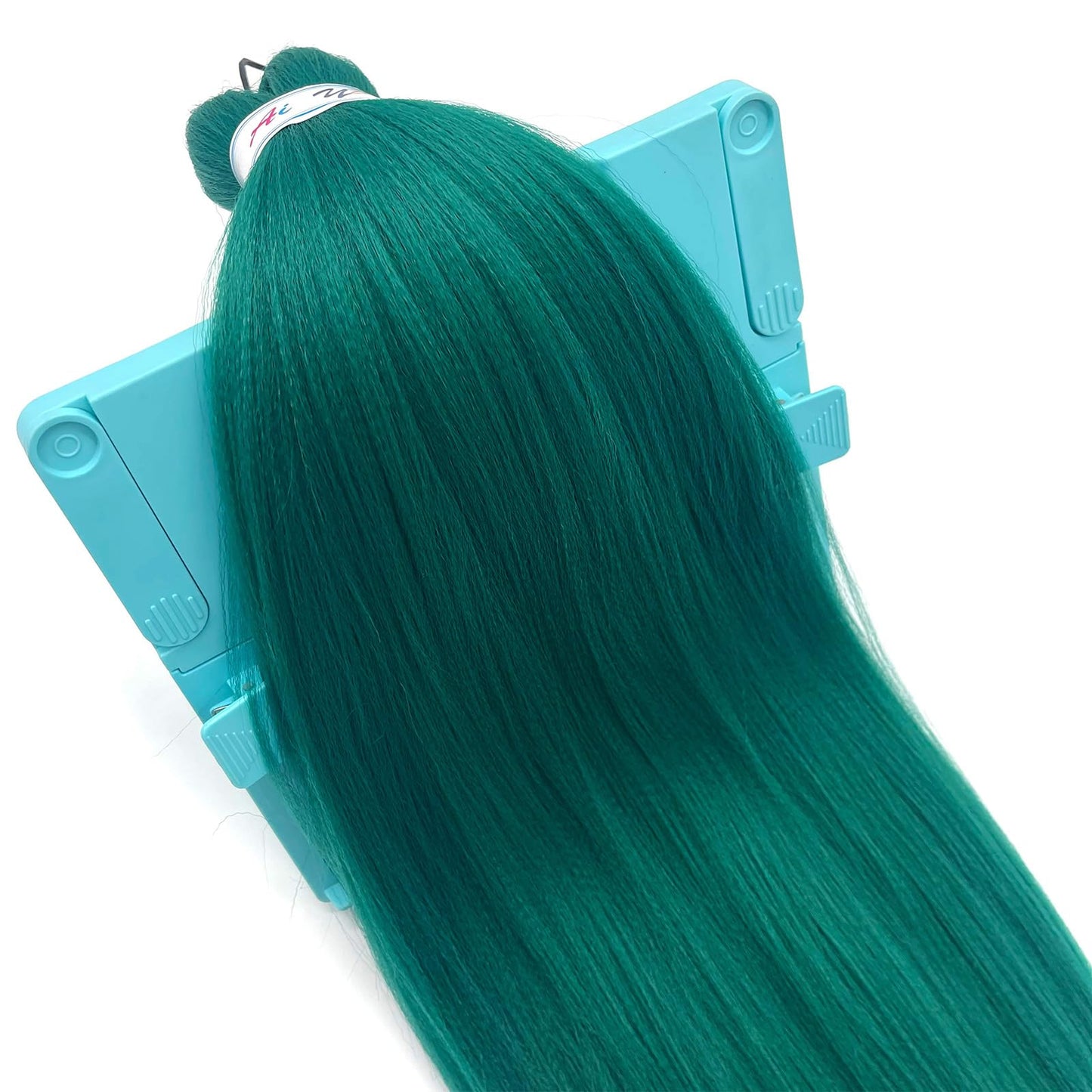 Ai Yuchen Pre Stretched Braiding Hair Green Knotless Teal Braiding Hair Pre Stretched Colored Hair Extensions for Braiding Box Braids Prestretched Braiding Hair 26 inch