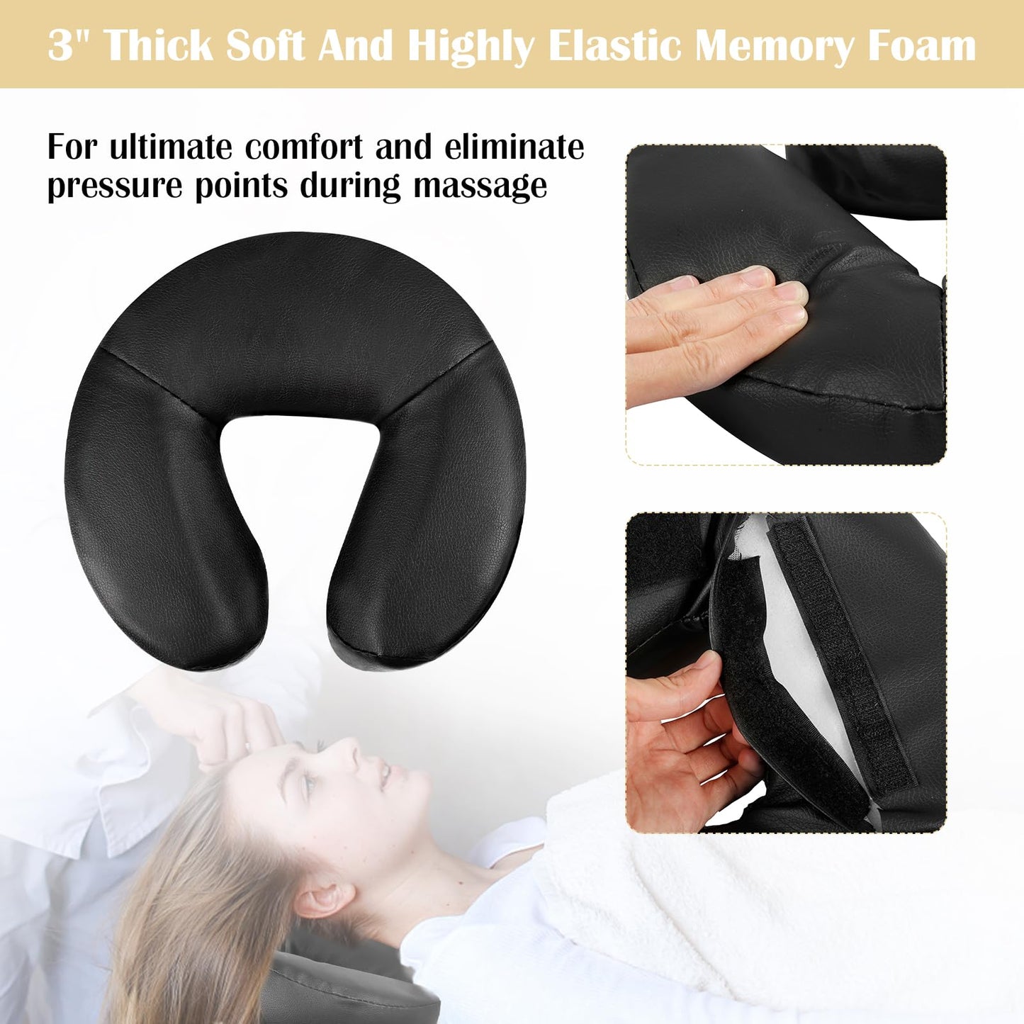VARIPOWDER Massage Table Face Cradle Adjustable Massage Headrest for Bed