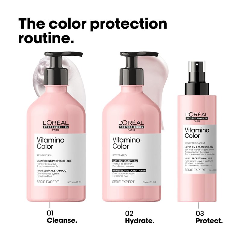 L'Oréal Professionnel Paris Vitamino Color Shampoo - Protects & Preserves Hair Color, Prevents Damage, Adds Vibrancy & Enhances Shine, 16.91 Fl Oz