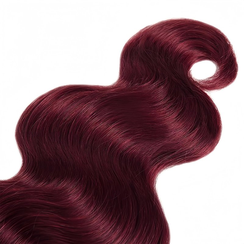 LUMWAV 99J Burgundy Body Wave Human Hair Bundles 10 12 14 Inch 3 Bundles Brazilian Virgin Remy Hair Extensions Weave Soft Bouncy Curly Sew In for Black Women
