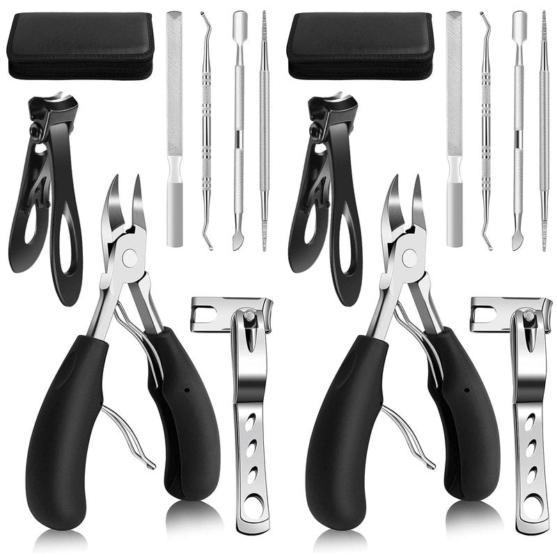 14PCS Ingrown Toenail Clippers Kit Stainless Steel Ingrown Toenail Removal Kit Professional Toenail Clippers Set for Ingrown and Thick Nail Toe Nail Cutter for Adults and Seniors