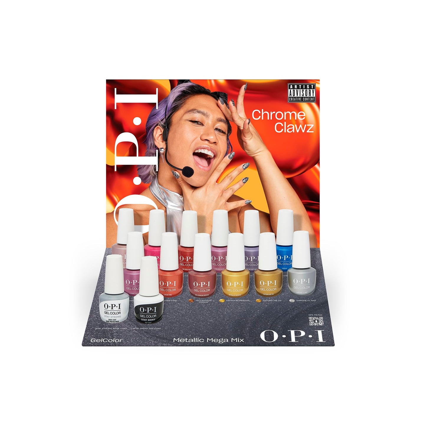 OPI GelColor Y2Slay | Opaque Bright Blue Metallic UV Cure Gel Nail Polish | Metallic Mega Mix Collection