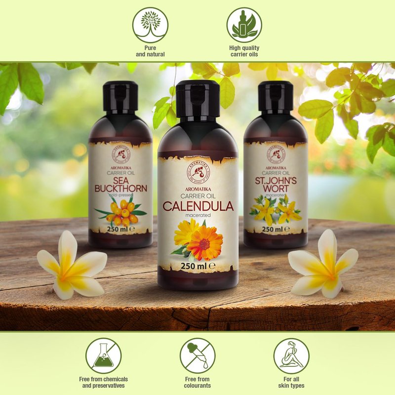 Calendula Oil 8.5 Fl Oz (250ml) - Calendula Officinalis Flower Extract – Infused - Almond Oil Base - 100% Pure & Natural - Marigold Oil – Benefits for Skin, Nails, Hair, Face, Body