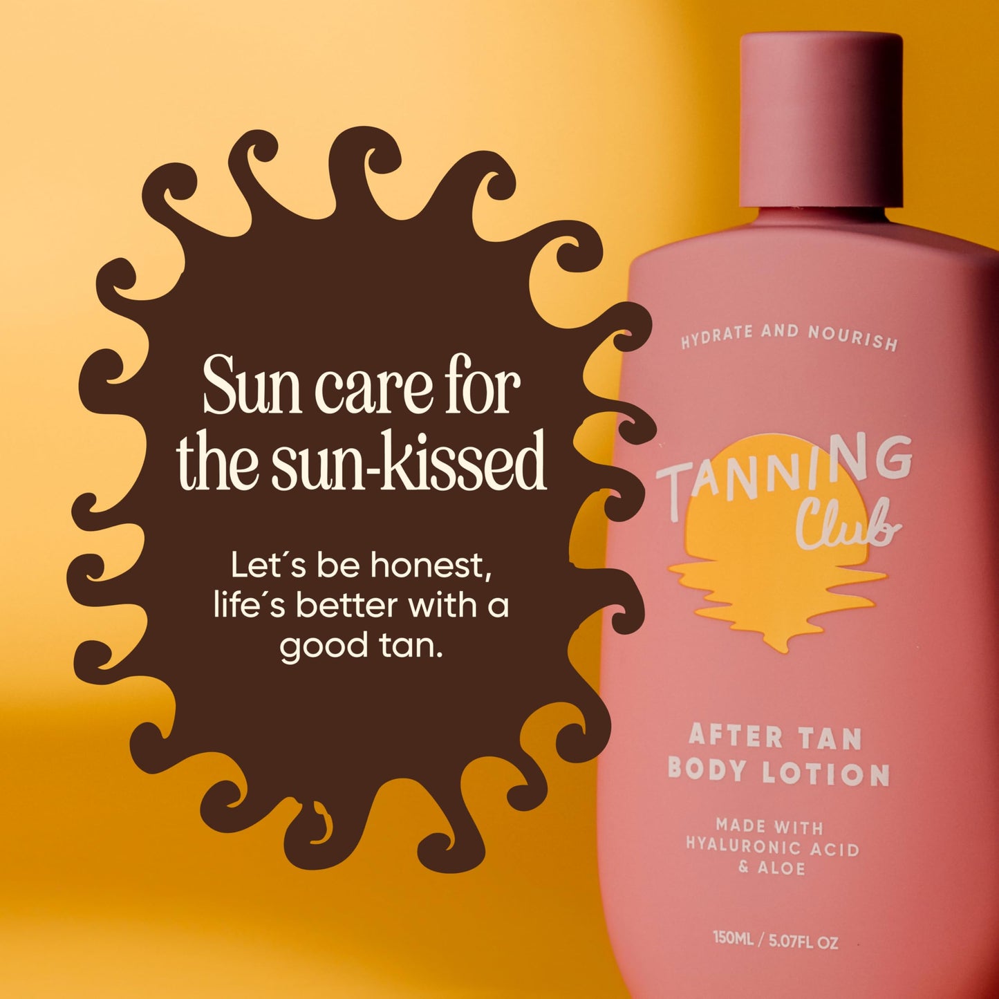 Tanning Club - After Tan Lotion - Hydrating Tan Extender with Hyaluronic Acid, Aloe, and Shea Butter - Nourishing Body Moisturizer for Sun-Kissed Skin - 150 mL