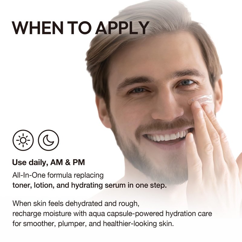 LAB BY He is_ Men's Face Moisturizer Gel - Korean All-in-One Skin Care with Hyaluronic Acid & Niacinamide, Hydrating Serum, 24H Oil Control & Pore Minimizing for Oily Skin, 3.71 fl oz