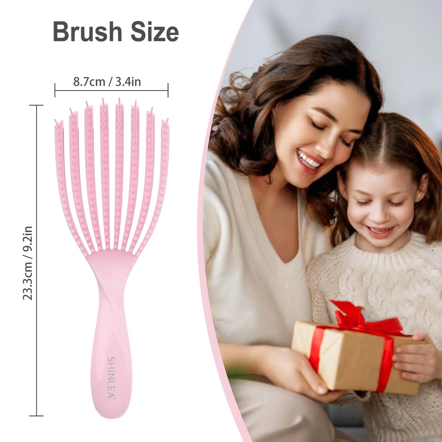 SHINLEA Detangler Brush for Curly Hair, Hairbrush for Wet Dry Thick Thin, Easily Brushes Through Curl Hair and Reduces Breakage