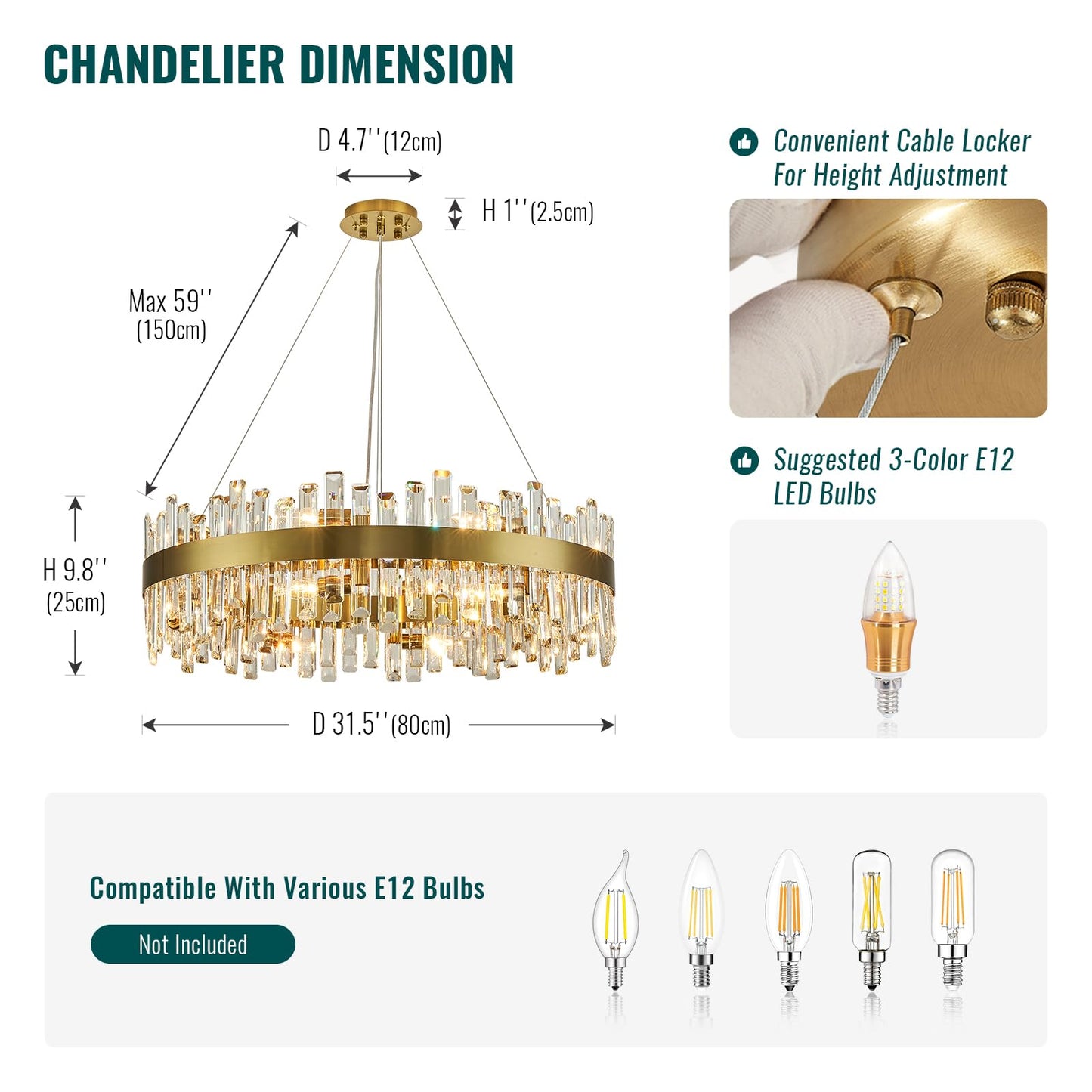 Siljoy Modern Crystal Chandelier, 16-Light Brushed Brass Gold 2-Tiers K9 Crystal Raindrop Chandelier, Luxury Large Crystal Chandelier Ceiling Light for Living Dining Room Entry Foye D31.5''