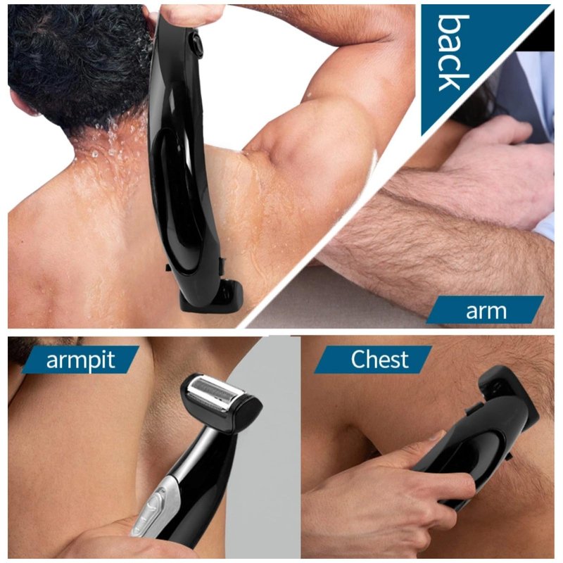 Yoidesu Men's, Body Groomer with Adjustable Extreme Reach Handle, Wet/Dry Use, Back Hair Remover