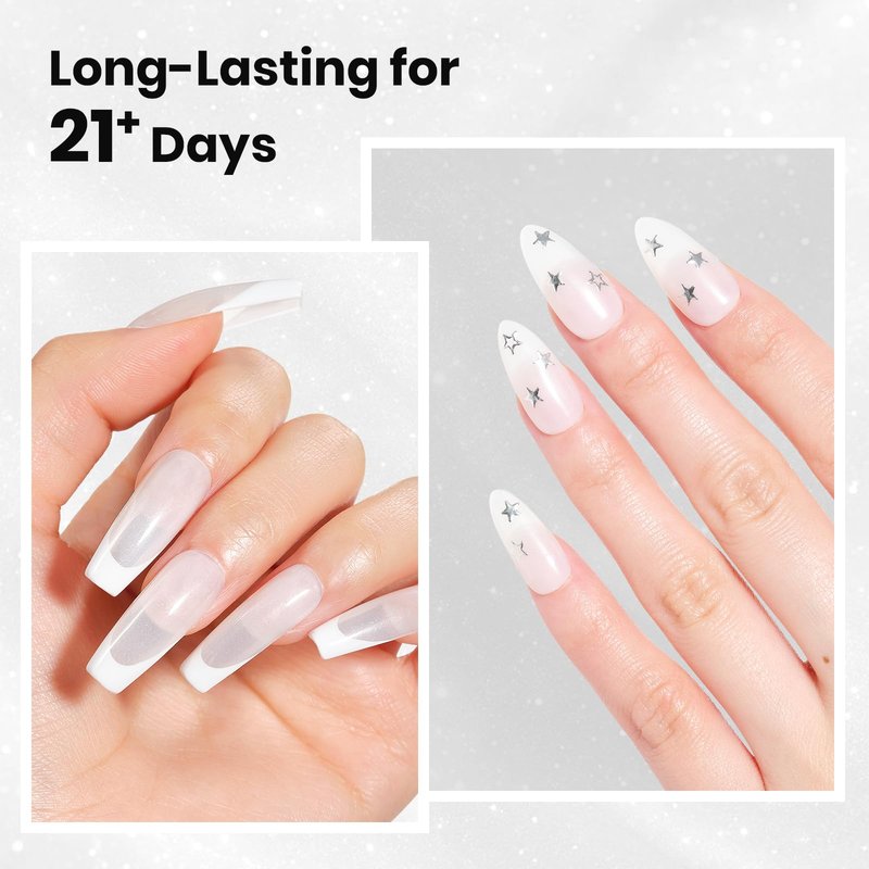 Beetles Milky White Rubber Base Gel Nail Polish 15ml, White Aura Shimmer for Cloud Ombre Nails, 2-in-1 Builder Base & Color Strengthening Self-Leveling Flexible Soak Off UV LED for Weak Natural Nails
