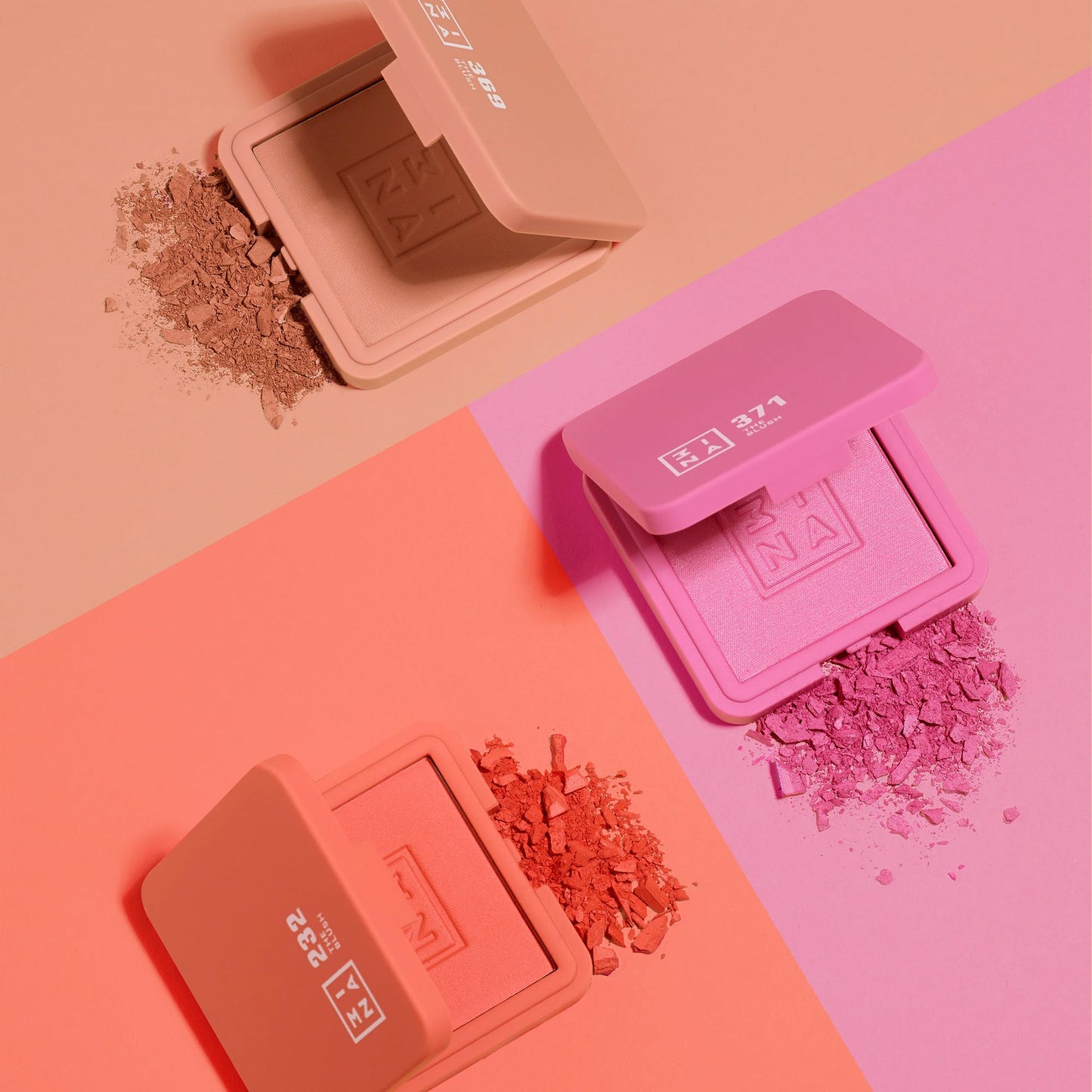 3INA The Blush - Natural Light Mineral Powder Blush for Cheeks - Pigmented and Long-Lasting Formula - Easy to Blend, Luminous Finish - 232-0.26 oz