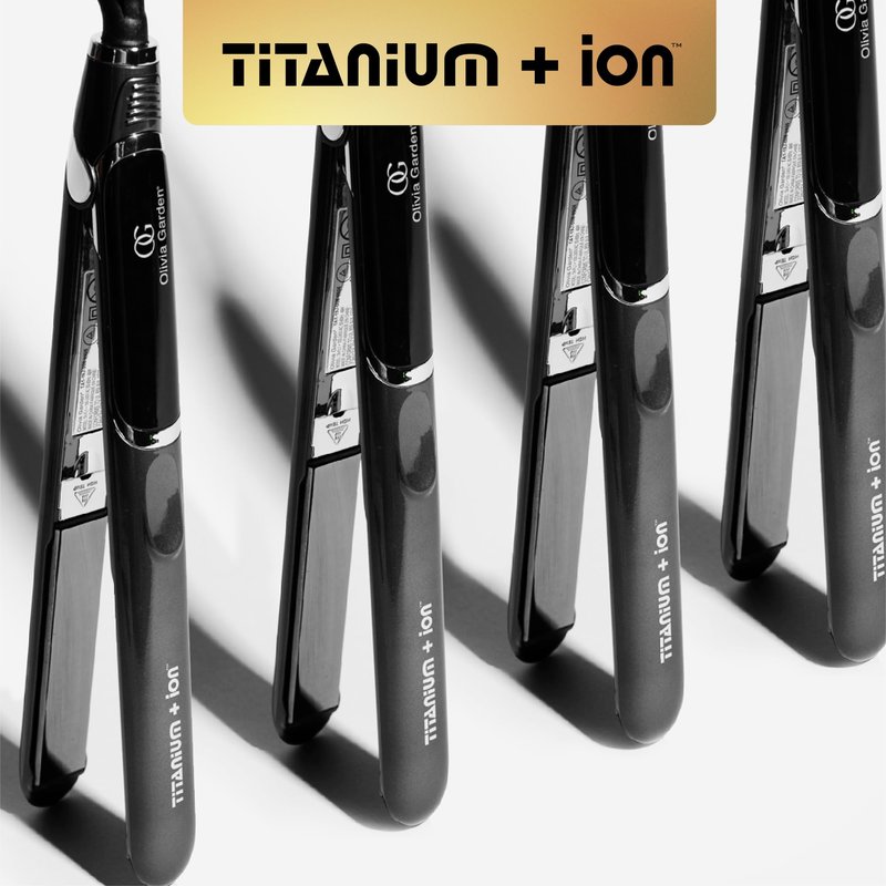 Olivia Garden Titanium + Ion Professional Flat Iron - Hair Straightener for All Hair Types - Includes Heat-Resistant Mat - 3D Floating Plates, 1"
