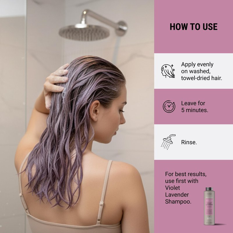 LAKMÉ Teknia Violet Lavender Color Refresh Hair Mask, Color Depositing Conditioner for Purple Hair, 33.9 Fl Oz