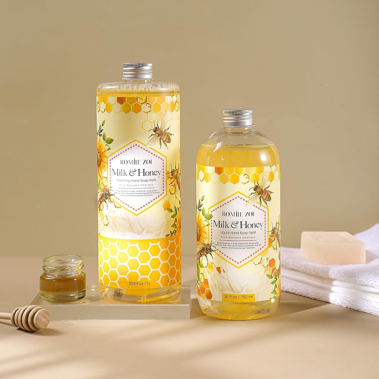 Sweet Vanille Liquid Hand Soap Refill Gift Set – 3 Pack (26 Fl Oz Each), Plant-Based & Biodegradable for Kitchen & Bathroom