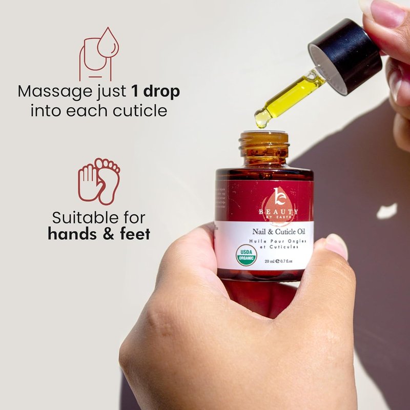 Organic Nail and Cuticle Oil - Jojoba & Vitamin E for Growth, Strength | Natural Nail Care & Repair