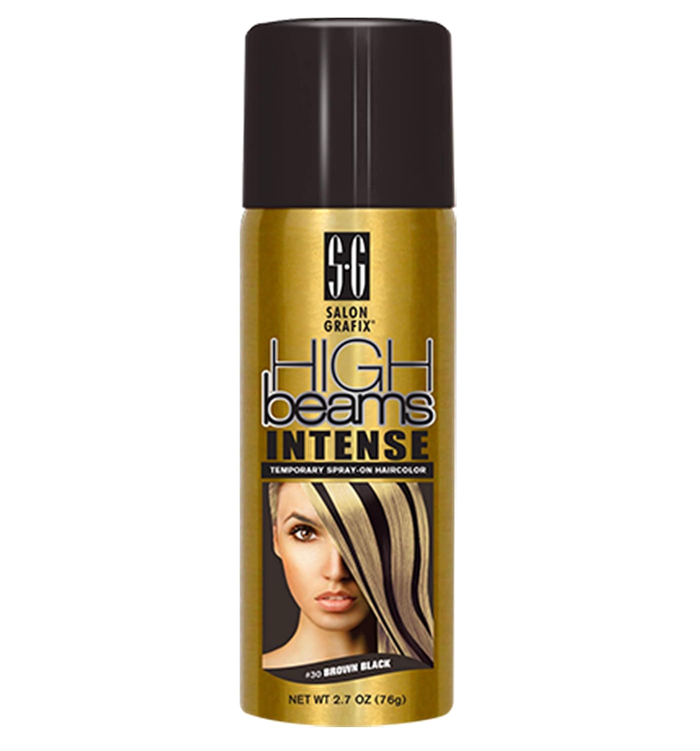 High Beams Temporary Spray-On Hair Color - Intense Brown Black | 2.7 oz (3 Pack)