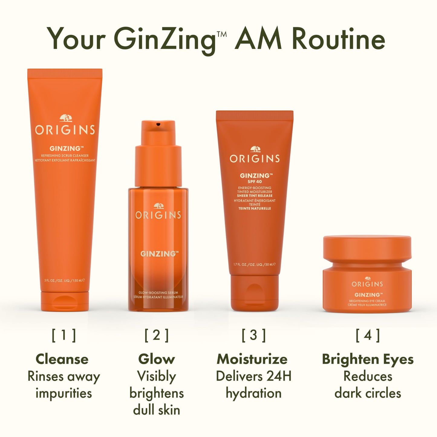 Origins GinZing Energy-Boosting Tinted Moisturizer with SPF 40 | Hydrates & Perfects | Skin Tint with Caffeine and Ginseng, 1.7 Fl Oz