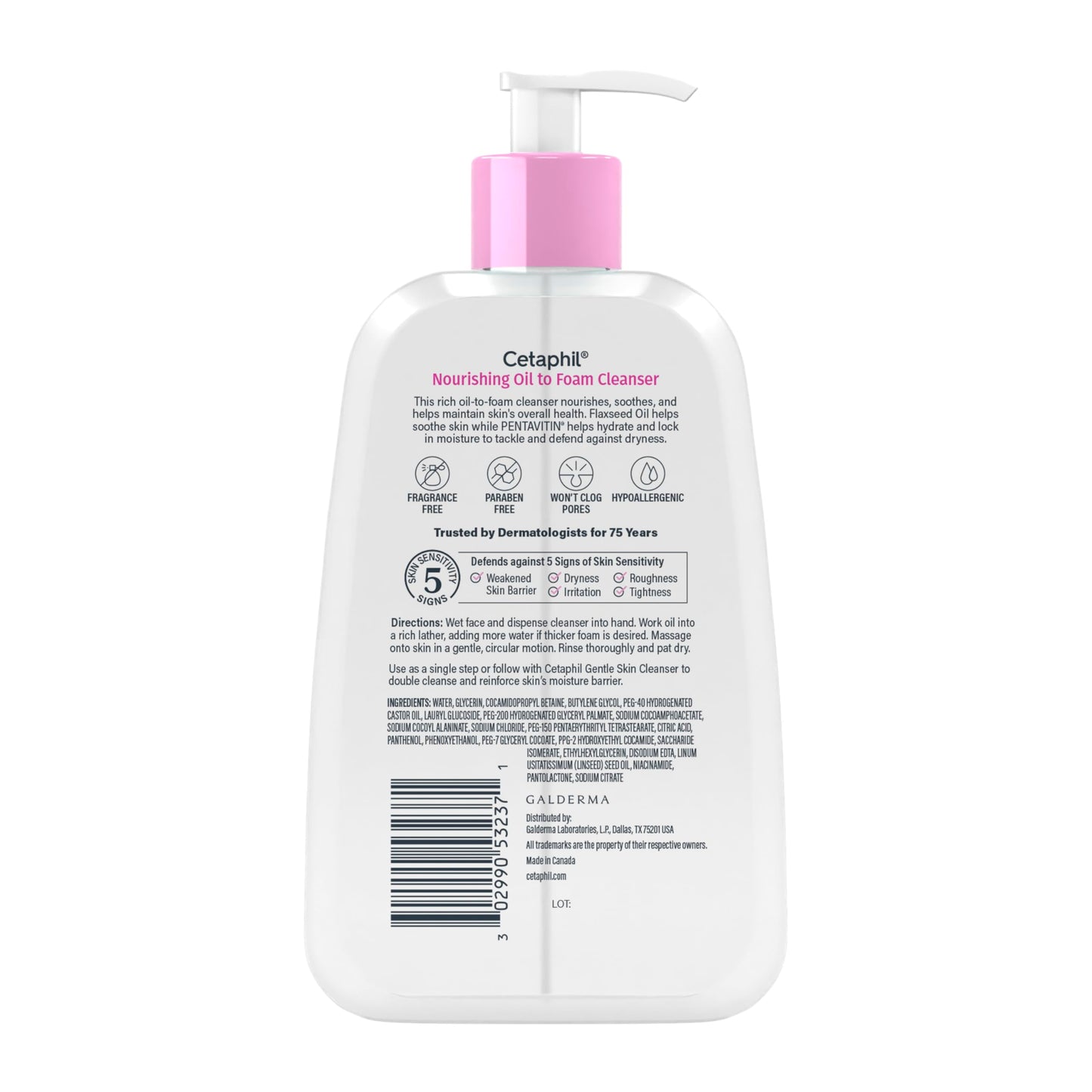 Cetaphil Nourishing Oil to Foam Facial Cleanser, Dry Skin, 8 fl oz