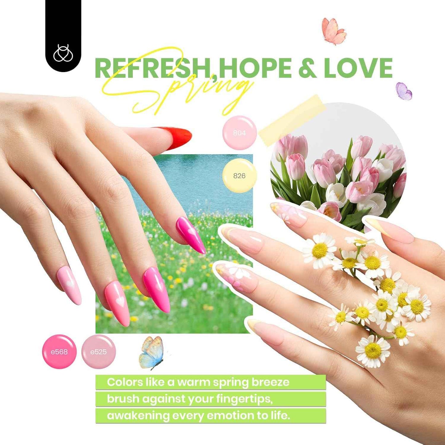 Beetles 44 PCS Gel Nail Polish Set - 36 Vibrant Colors with UV LED Nail Lamp for DIY Manicure