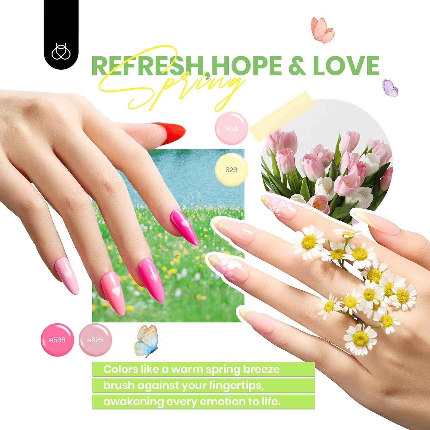 Beetles 44 PCS Gel Nail Polish Set - 36 Vibrant Colors with UV LED Nail Lamp for DIY Manicure