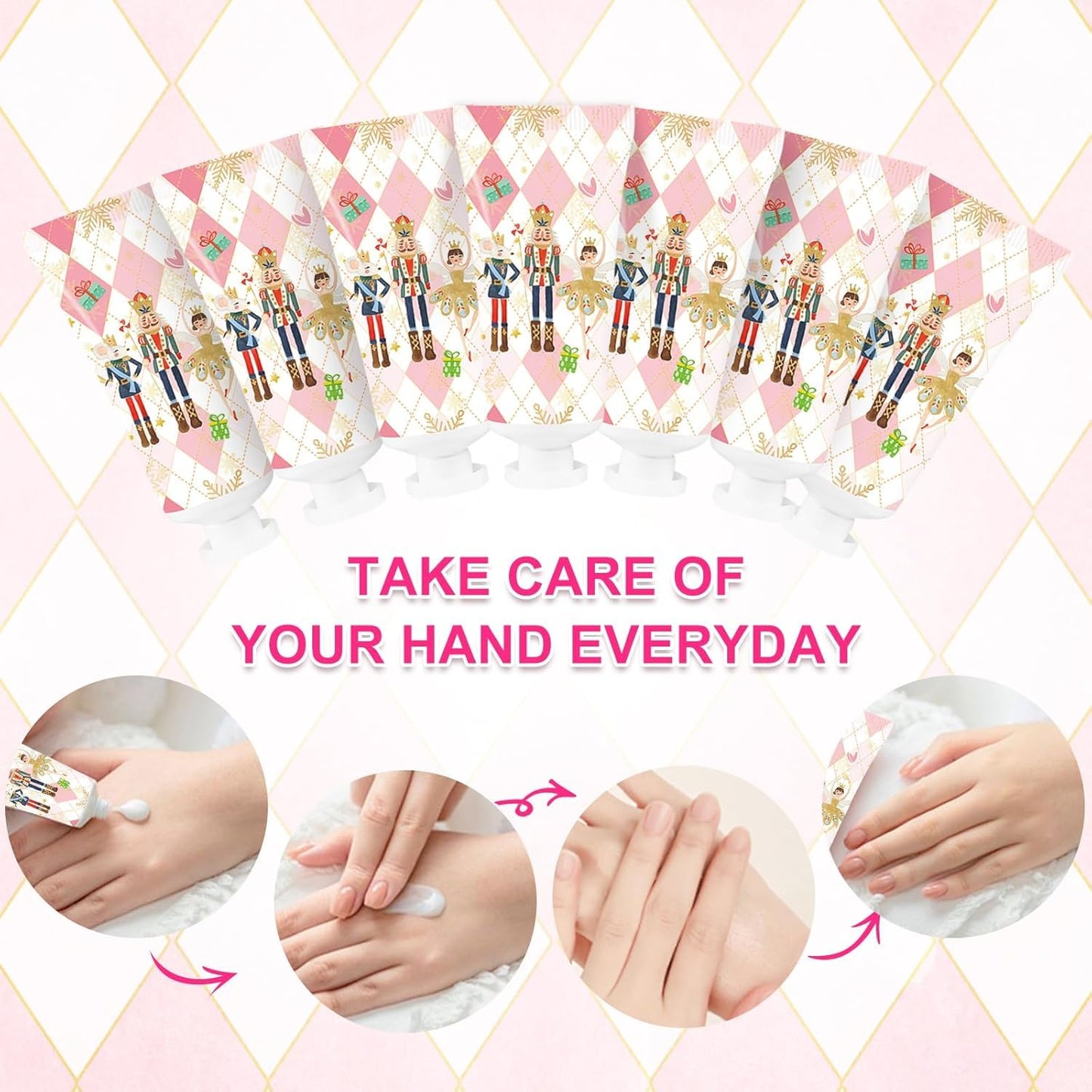 50 Pcs Christmas Hand Cream Set - Travel Size Winter Scented Lotion for Women & Girls - Unique Stocking Stuffers (Nutcracker)