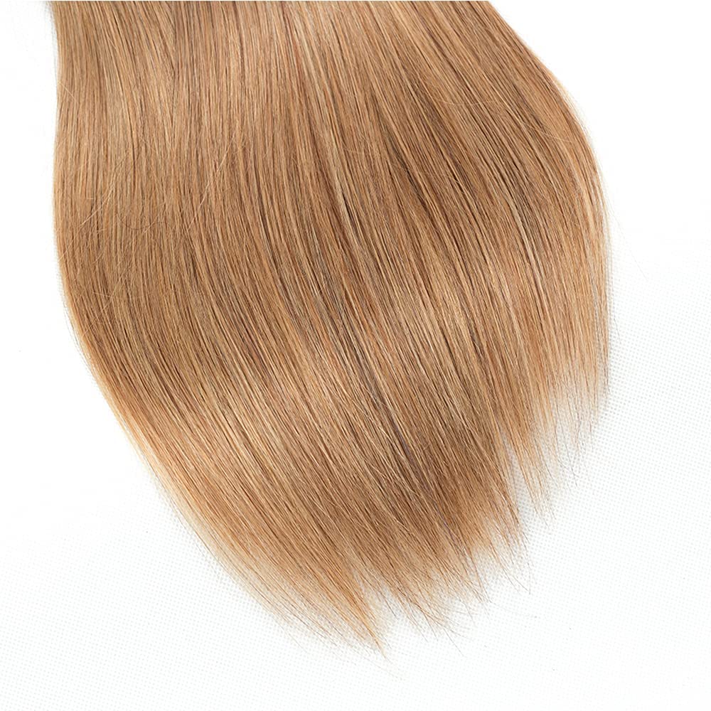Honey Blonde Straight Bundles Human Hair T1B/27 Ombre Bundles Double Weft Brazilian Human Hair Sew-In Weave Extensions 10 12 14 Inch(Black Ombre Honey Blonde)